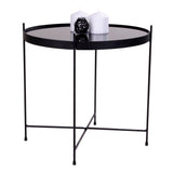 Peters - Venezia Couchtisch - Schwarz - Stahl und Glas - ø48xh48cm