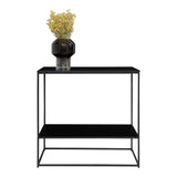 Eva - console tafel - zwart - staal en spaanplaat - 80x36x80 cm