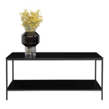 David - TV-tafel - zwart - staal en spaanplaat - 100x36x45 cm