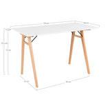 Moore - bureau - wit en natuurlijk hout - MDF en rubberhout - 120x60x75 cm