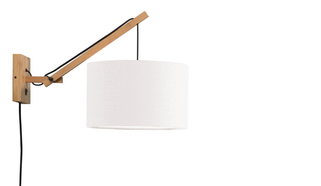 Wall lamp Andes bamboo nat./shade 32x20cm ecolin. white - S