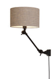 Wall lamp iron/textile Amsterdam h.30cm/shade 32x20cm d.linen - S