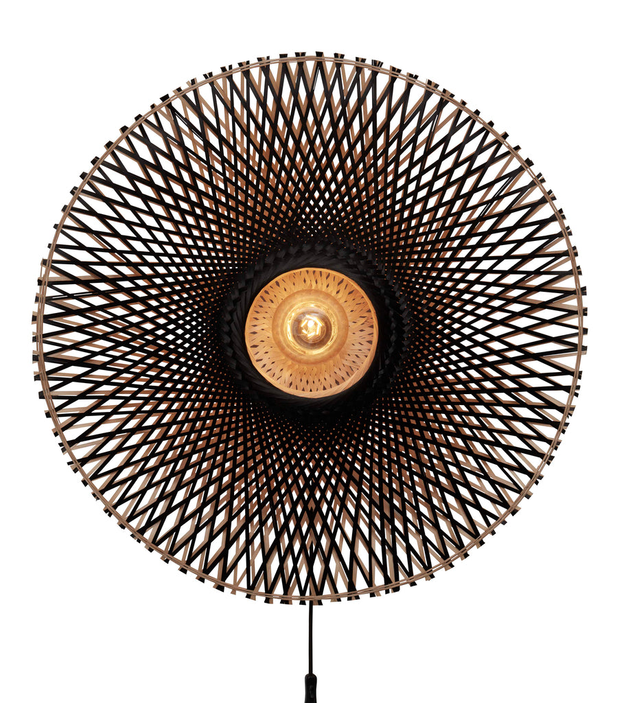 Wall lamp Kalimantan bamboo dia.87x20cm natural/black - L