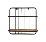 Wall shelf - 2 shelves - 50x50x12 - Black/natural - Mango wood/iron
