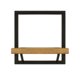 Wandplank Levels - 32x32 cm - mangohout/ijzer