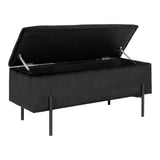 Harris - Sofa - Schwarz - Samt - 95x36,5 cm