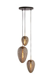 Hängelampe 3L 36x97 cm YAELLE Antikbronze+Mattschwarz